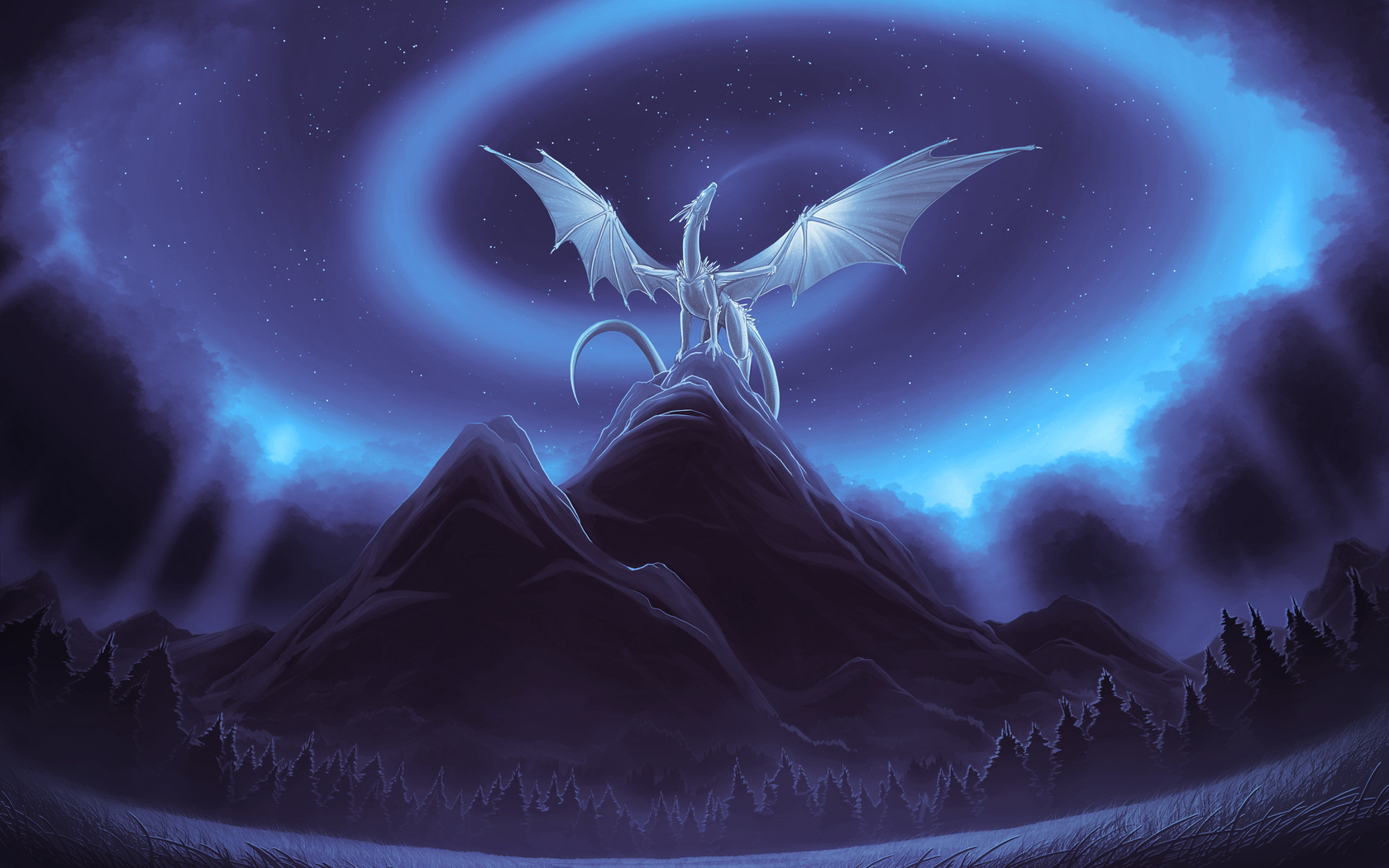 Wallpaper northern dragon breath of winter Fantasy widescreen
