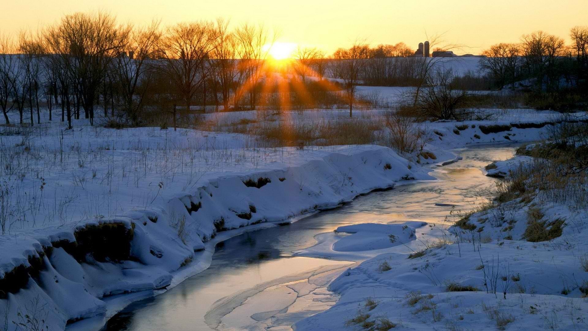HD Landscape Image Background Illinois Display Mobile Sunset