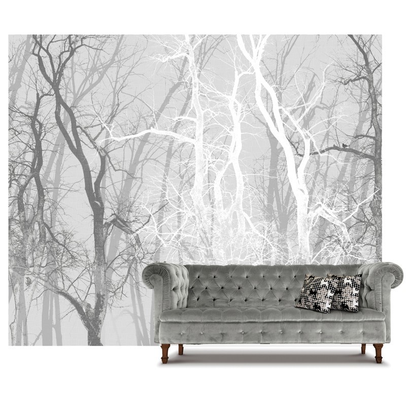 Wander Trees Charcoal Wallpaper Mural The Block Shop Channel