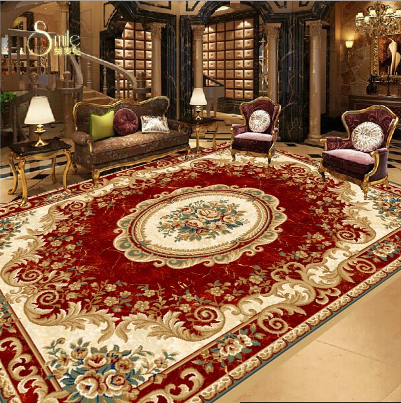 3d Wallpaper Floor Custom European Virgin Red Carpet Designs