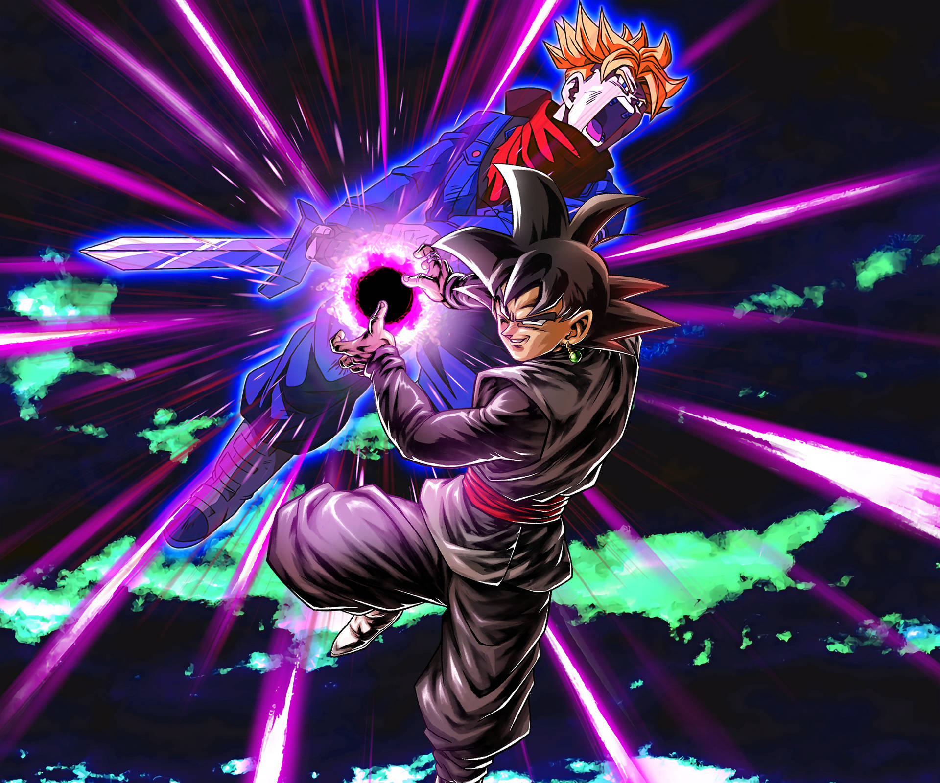 Goku Black Kamehameha iPhone Wave Wallpaper