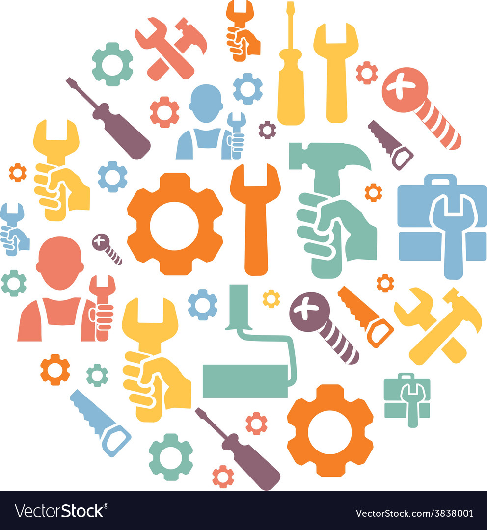 Working Tools Background Royalty Vector Image