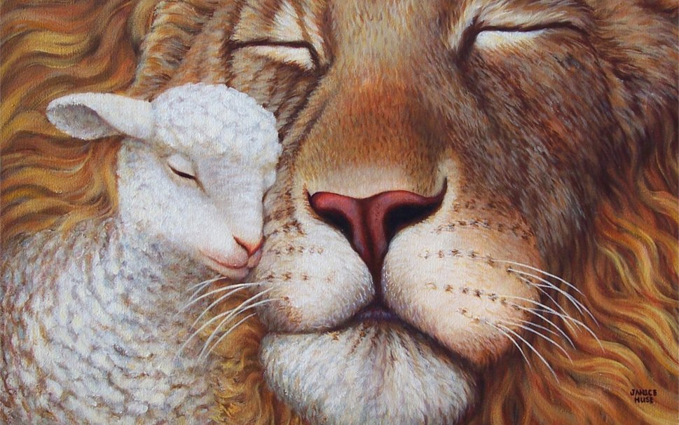 The Lion And Lamb Wallpaper