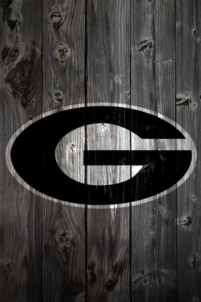 Georgia Bulldogs Logo On Wood Background iPhone Wallpaper