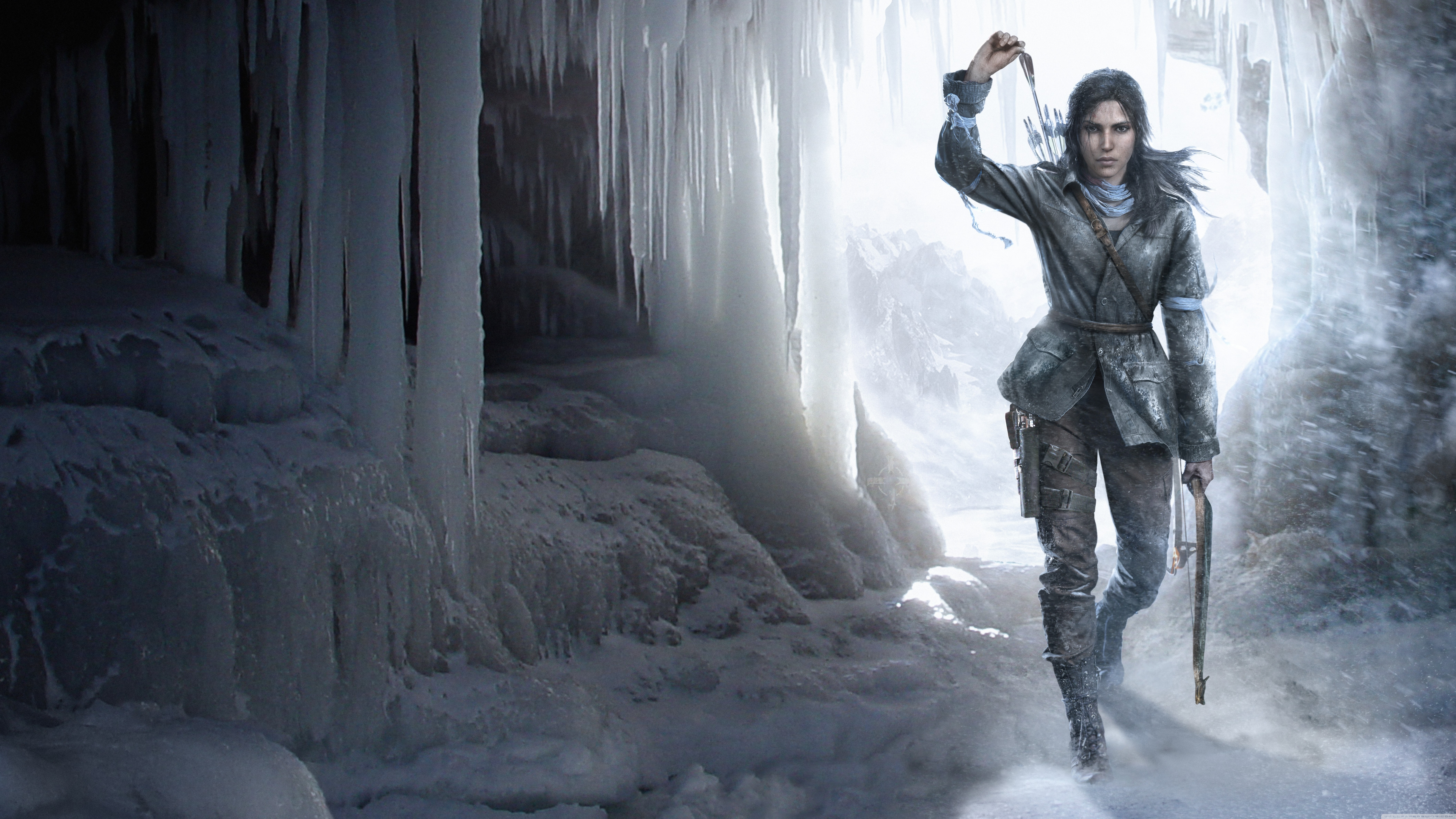 Rise Of The Tomb Raider Ice Cave 4k HD Desktop Wallpaper For
