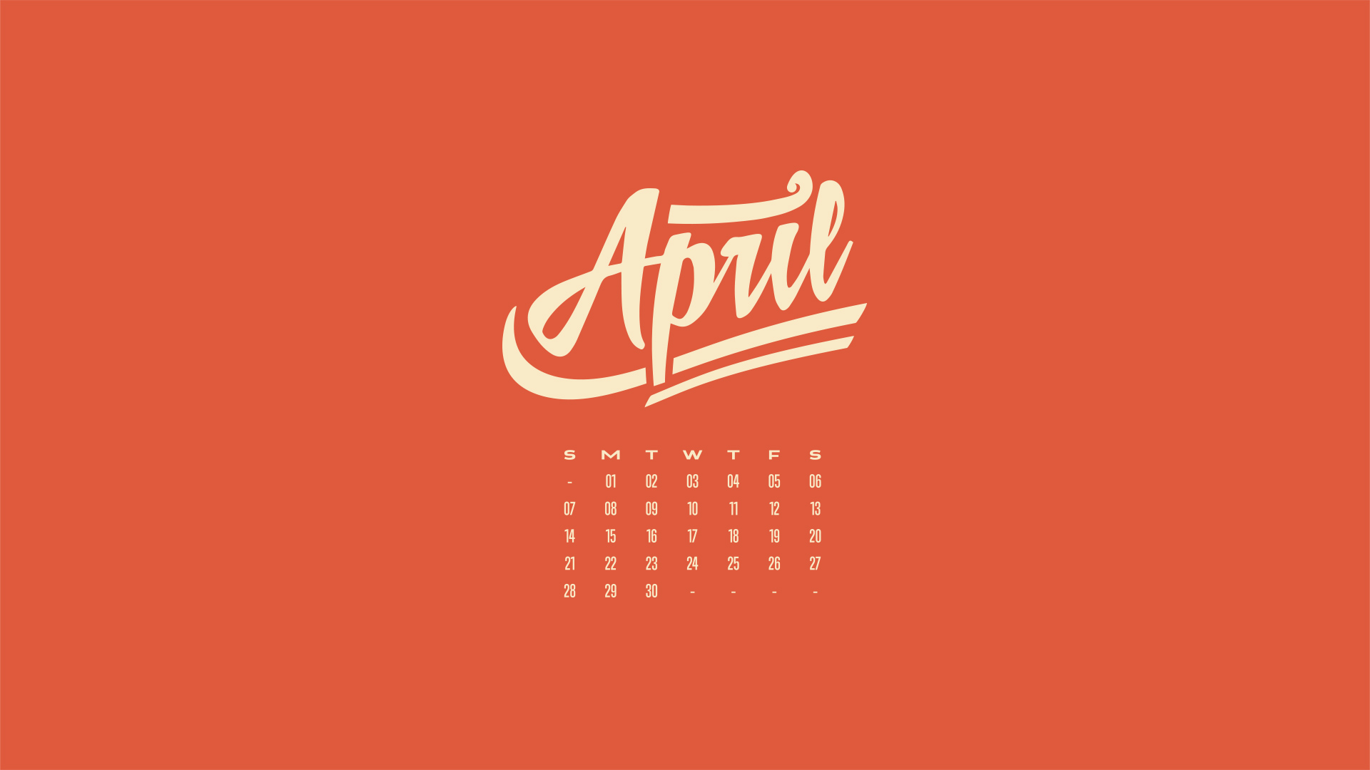 April Desktop Calendar Wallpaper Paper Leaf Design