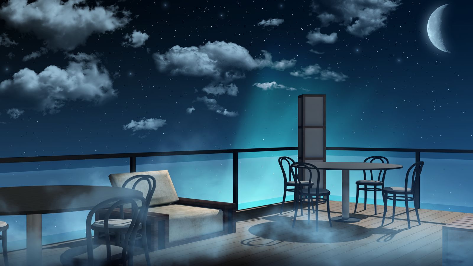 Original, Anime Girl, Sitting At Balcony, , Background, 8fd1e7, anime  balcony HD wallpaper | Pxfuel