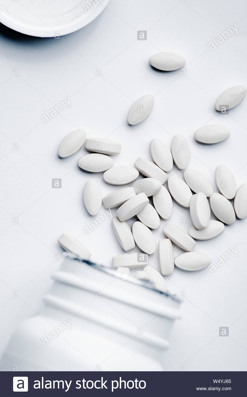 White Pills Isolated On Background Prescription Medicine