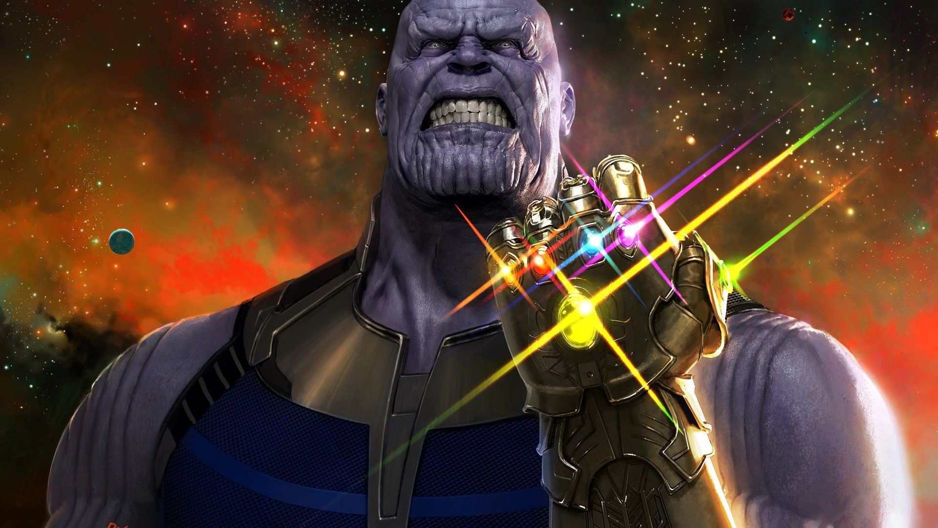 Thanos Infinity Gauntlet Wallpaper Top