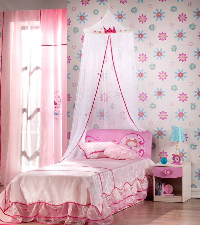Bedroom Designs Pretty Pink Floral Wallpaper Beautiful Tween