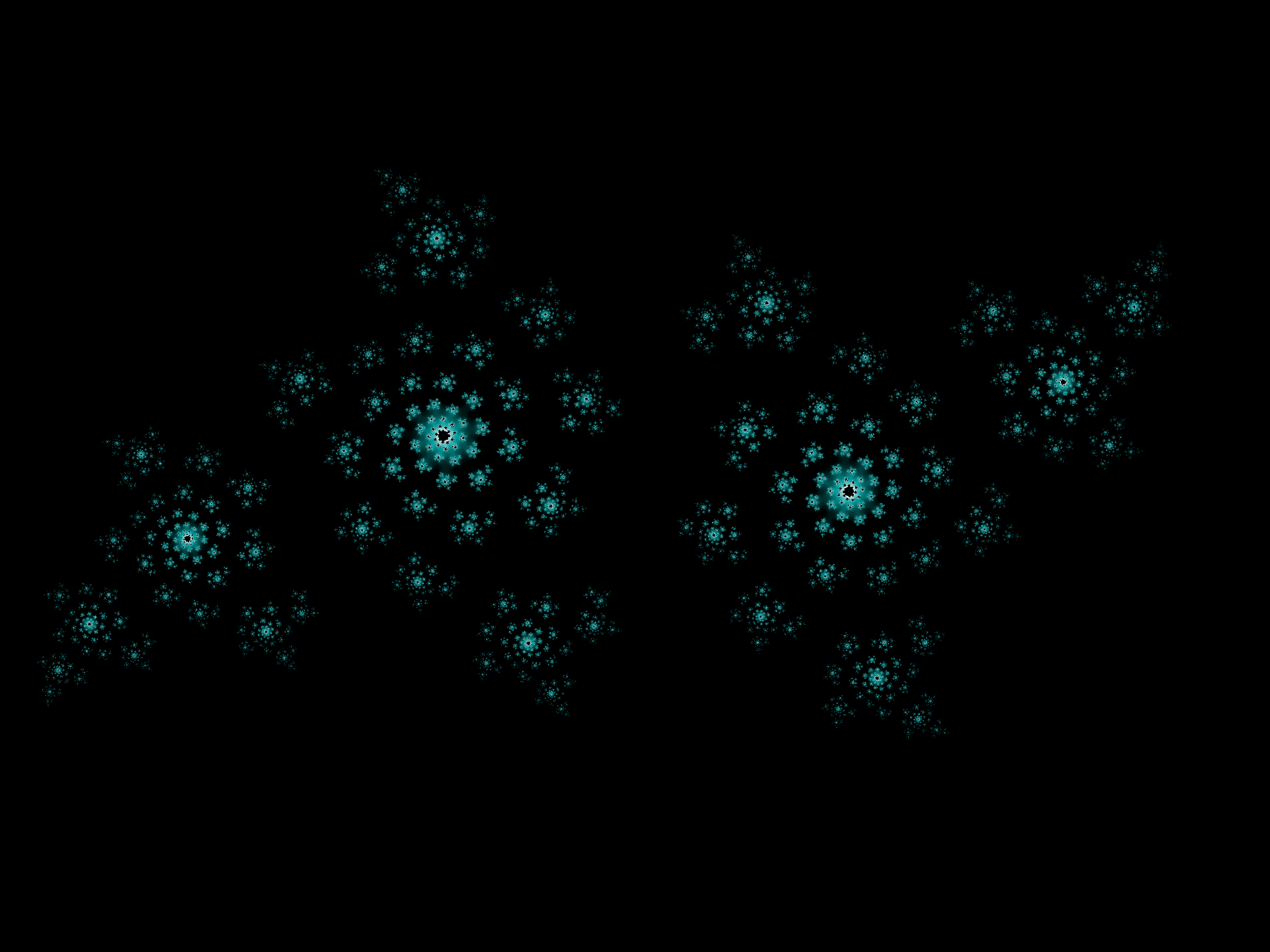 Turquoise And Black Wallpaper Fractal On