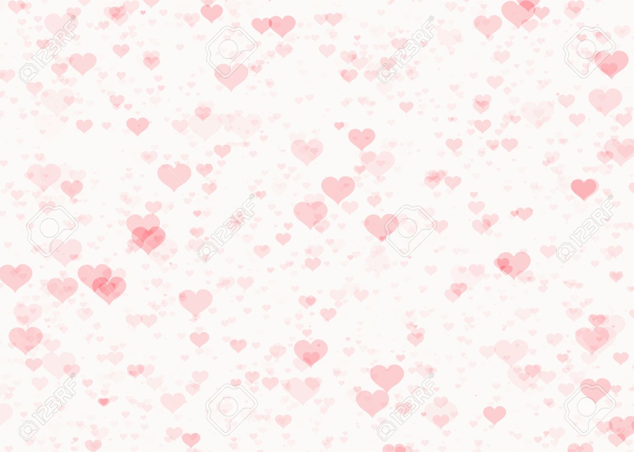 Red Hearts Watermark Background Love Texture Stock Photo