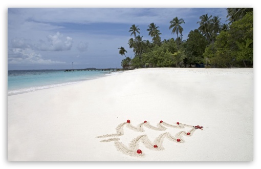 Tropical Christmas Maldives Islands Bandos Island HD Wallpaper For