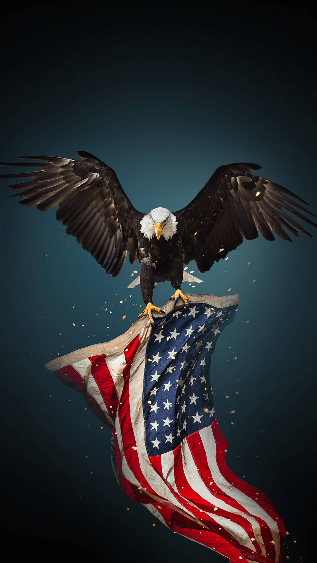 Bald Eagle American Flag Cool iPhone Wallpaper