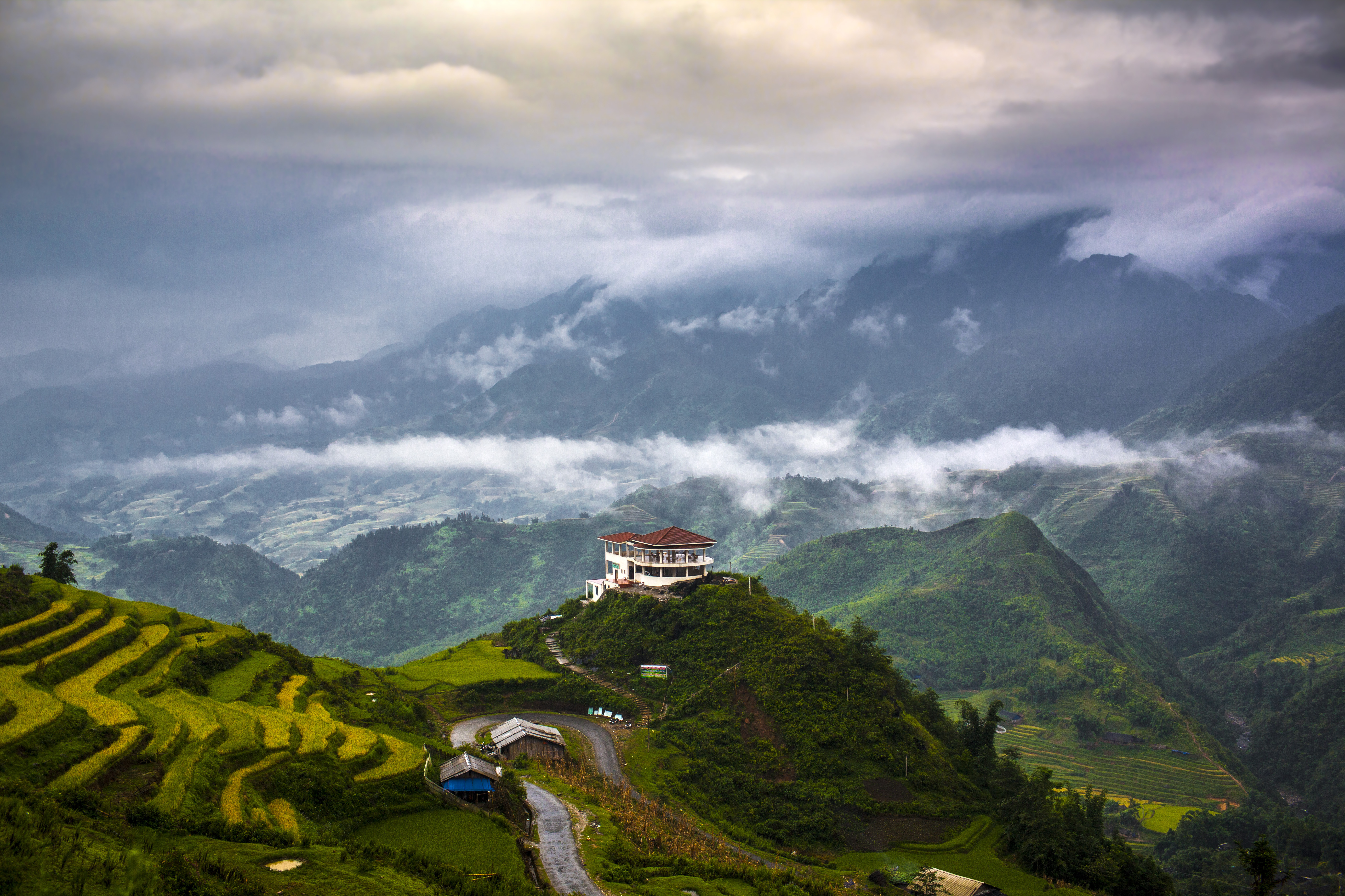  tea plantation a house in the mountains wallpapers photos pictures 5616x3744