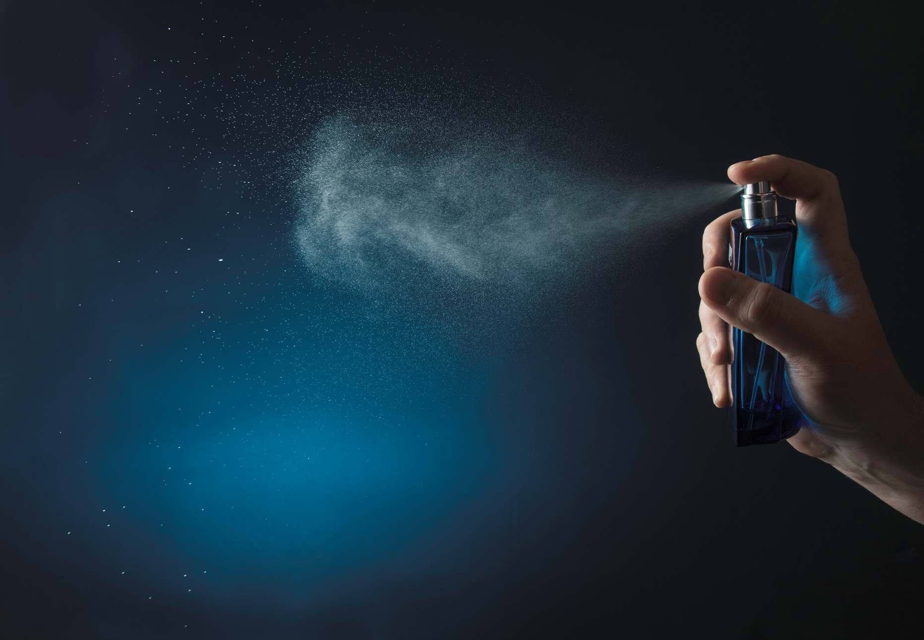 Fragrance Spray Blue Background Mercial PhotoHDx
