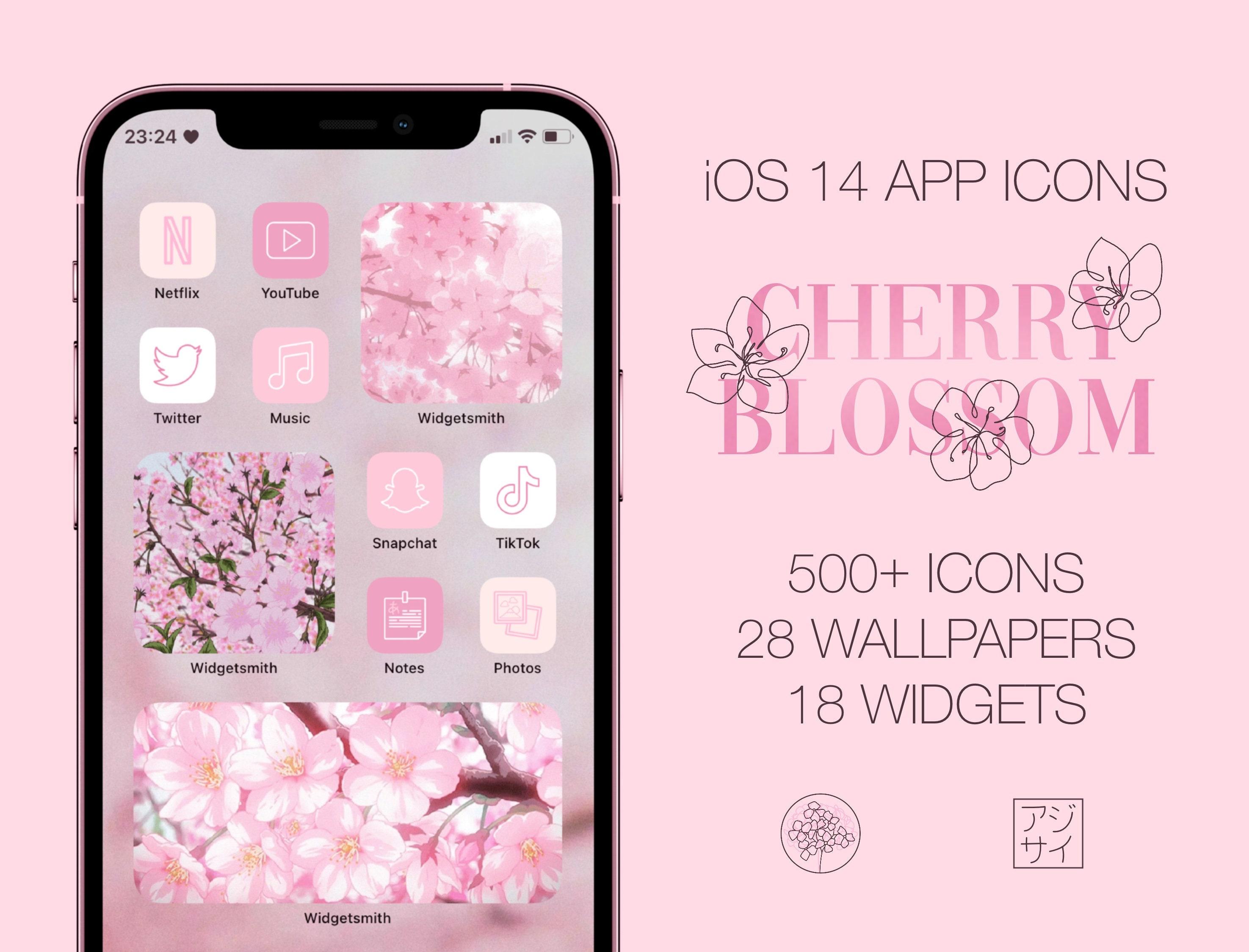 Cherry Blossom Ios App Icons Pink Japanese Sakura