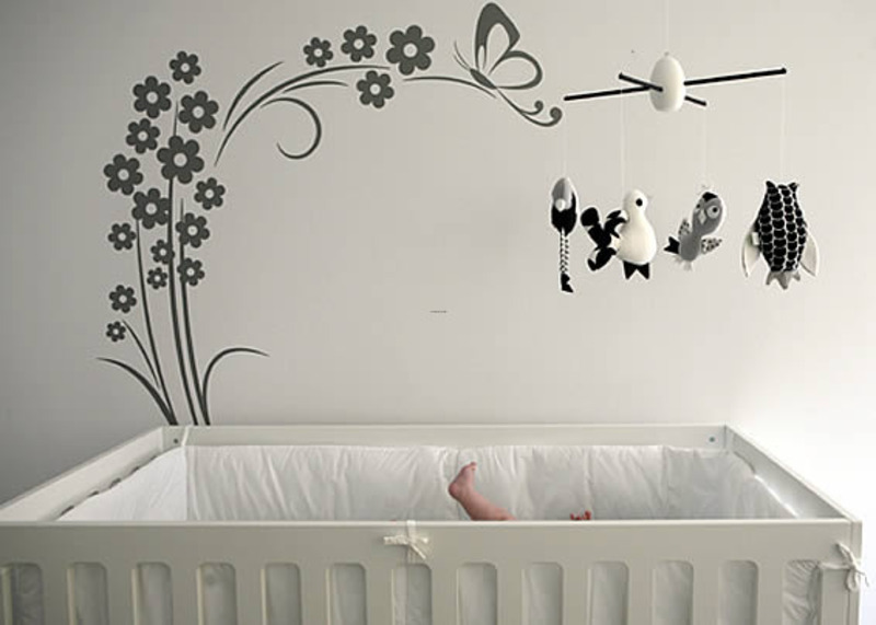 Nursery Wall Decals Tree Design Butterflies Nursery Wall Decals