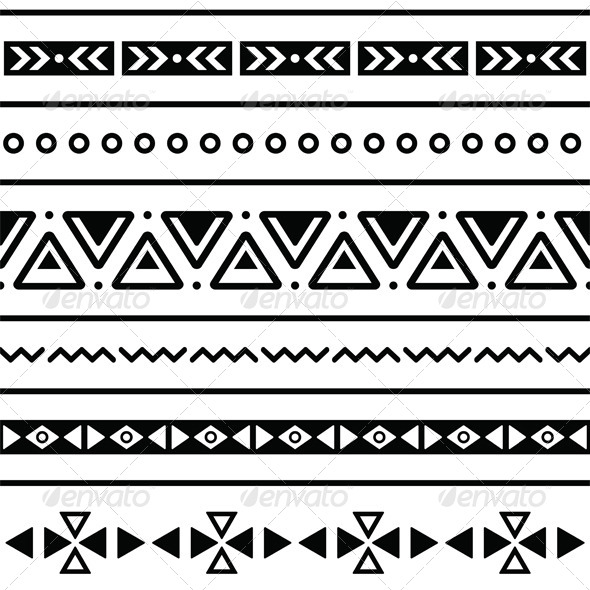 Aztec Seamless Pattern Tribal Black And White Background