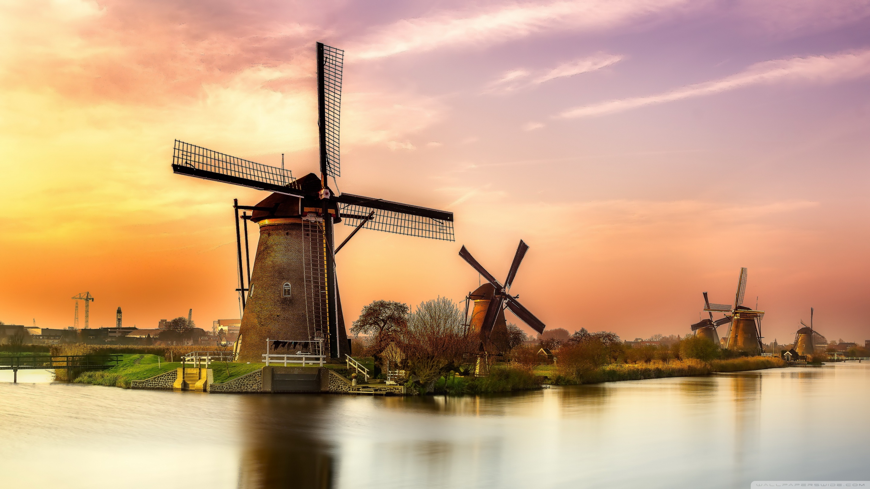 Holland Mill Sunset Ultra HD Desktop Background Wallpaper For 4k