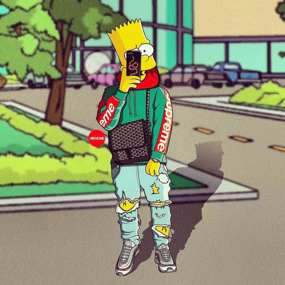 Supreme Bart Simpson Wallpaper
