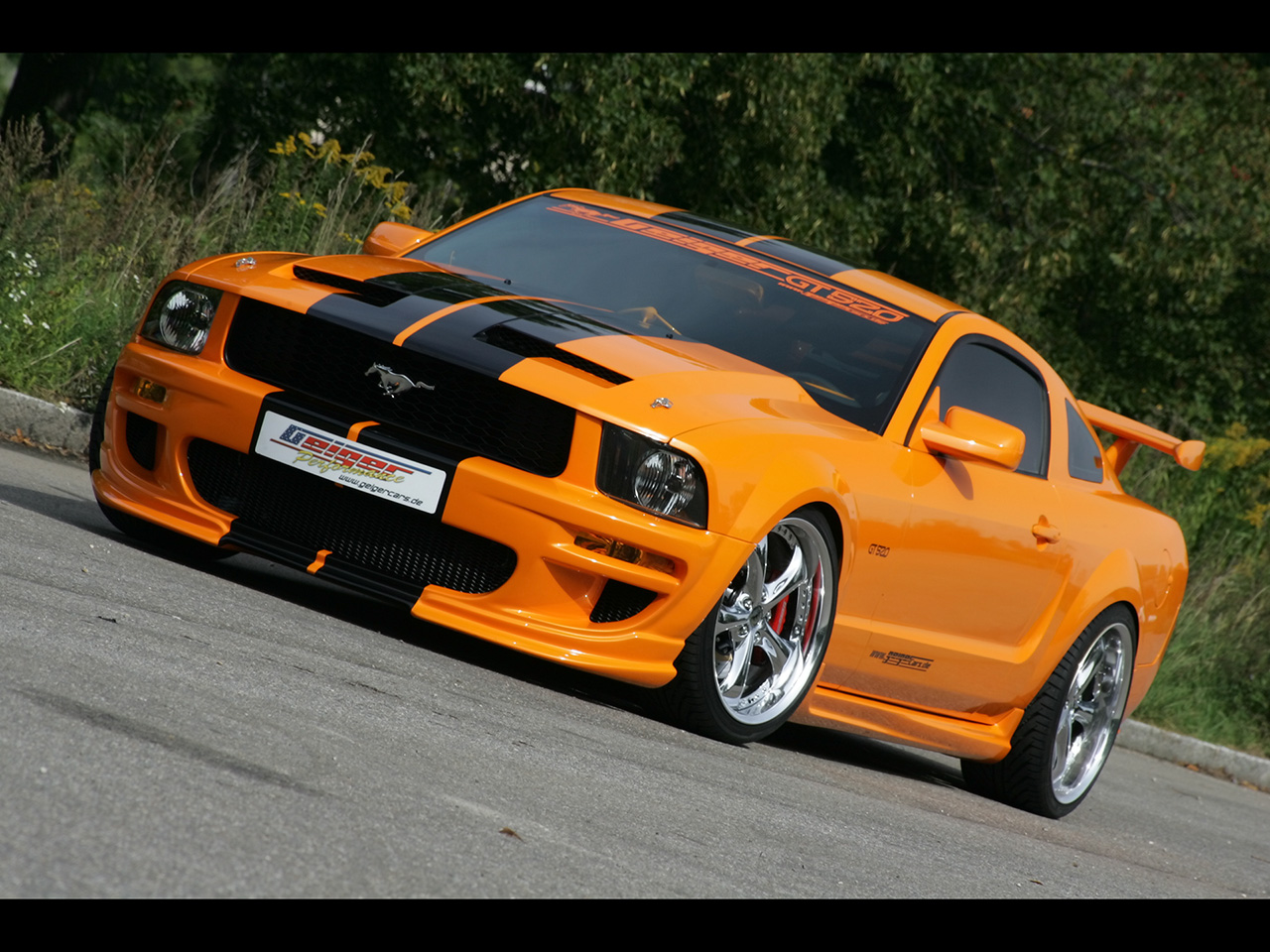 Orange Ford Mustang Gt HD Background Wallpaper
