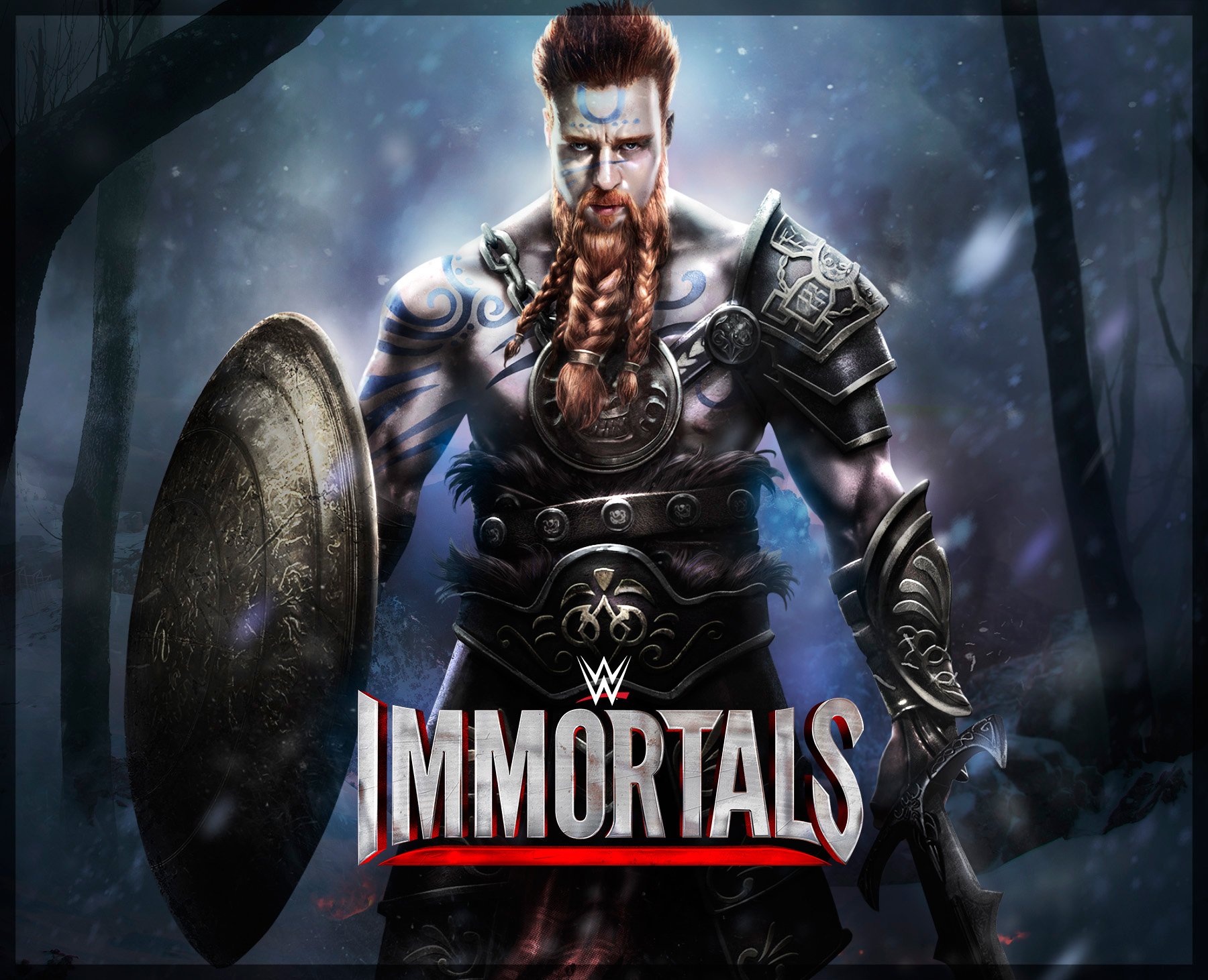 Wwe Immortals Wrestling Fighting Action Warrior Poster Wallpaper