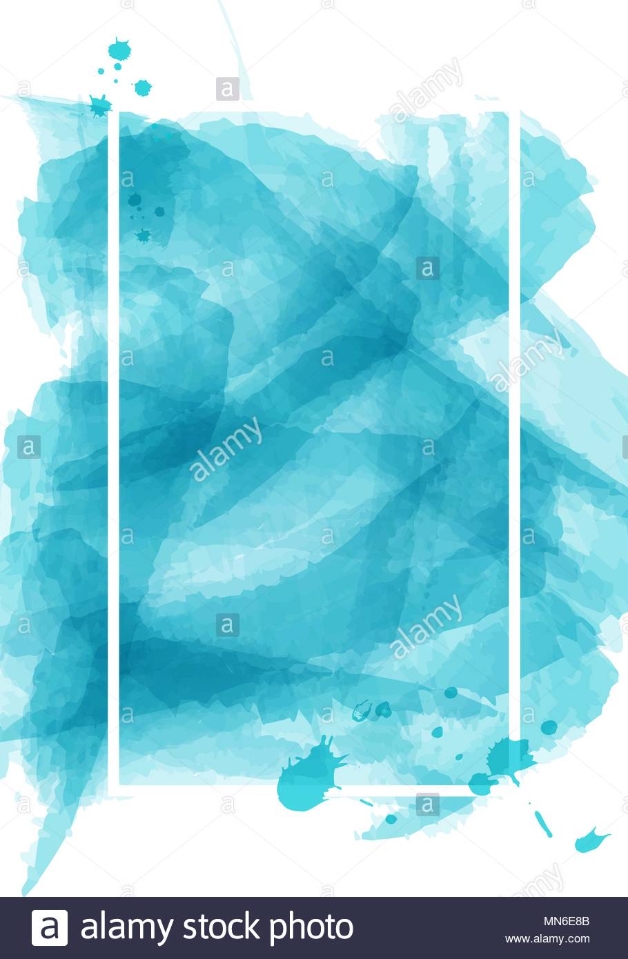 Blue Watercolor Abstract Blank Poster Template Background Texture