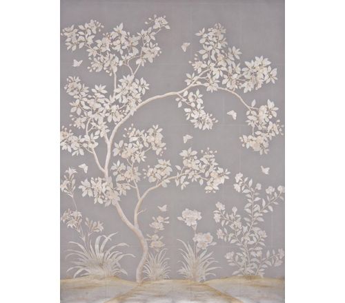  Marble Shimmer Handpainted chinese scenic wallpaper with metallic