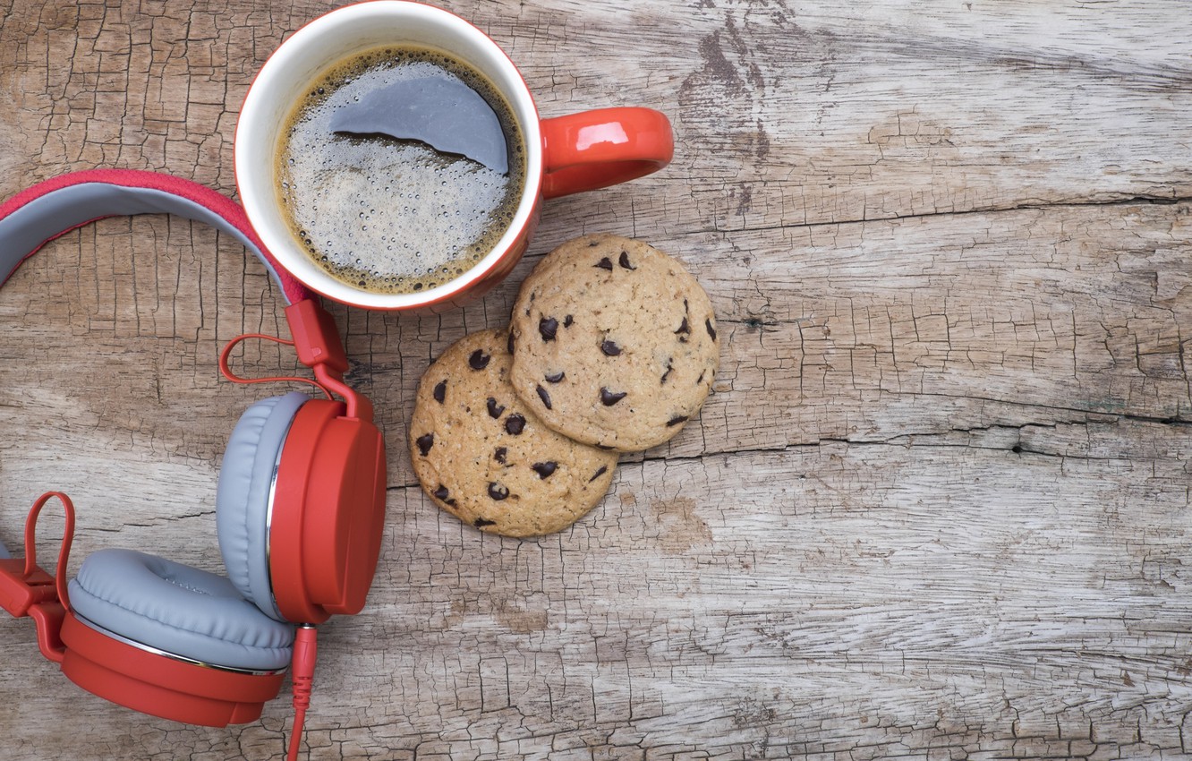 Wallpaper Music Coffee Headphones Cookies