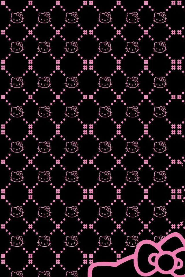Hello Kitty Black Wallpaper Pink And
