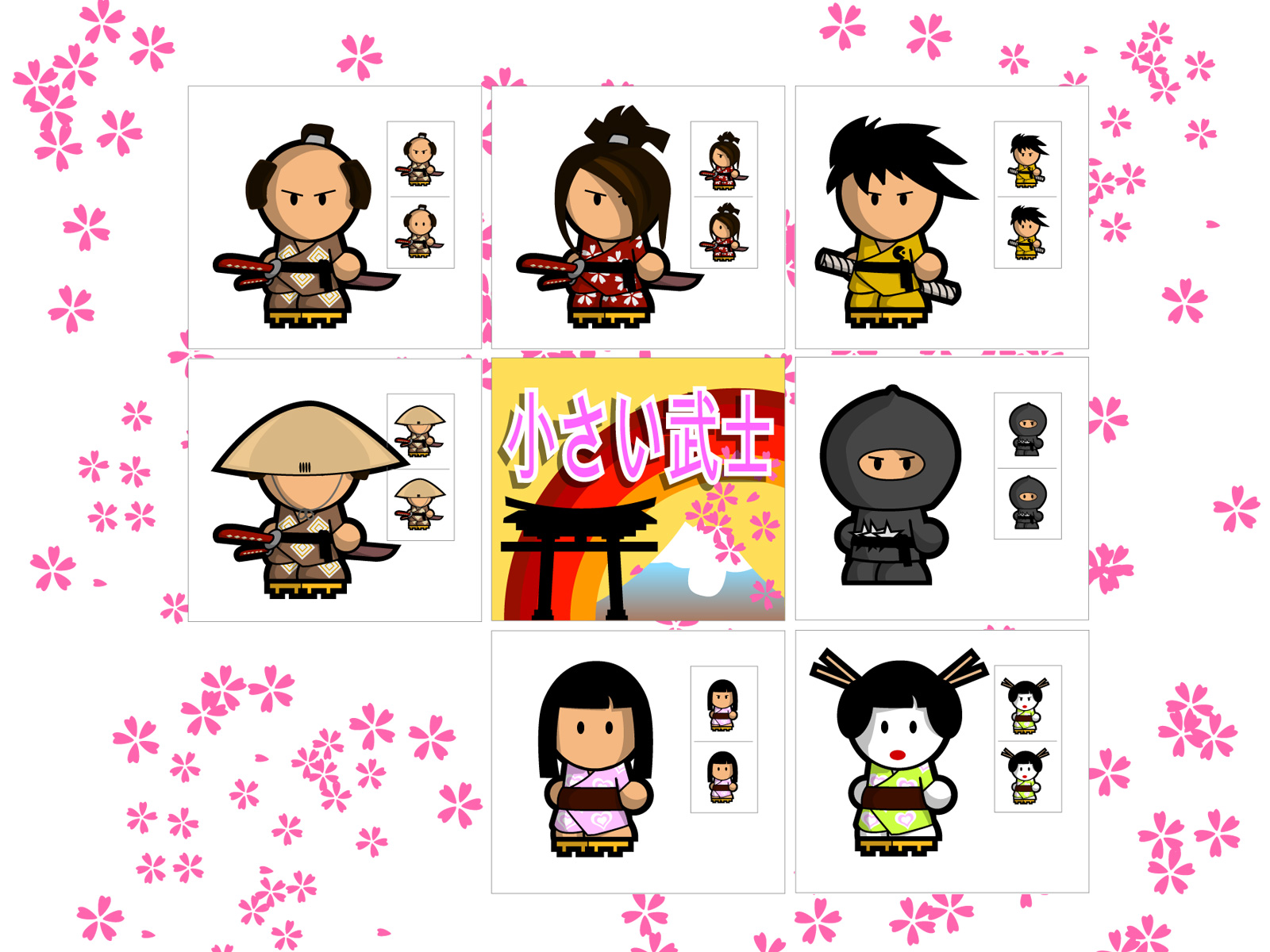 Cute Japanese Characters Wallpaper Ninja Retro Gaming
