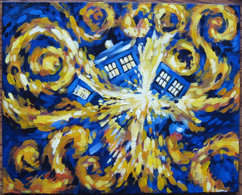Doctor Who Tardis Wine Glass Van Gogh Style For The Home