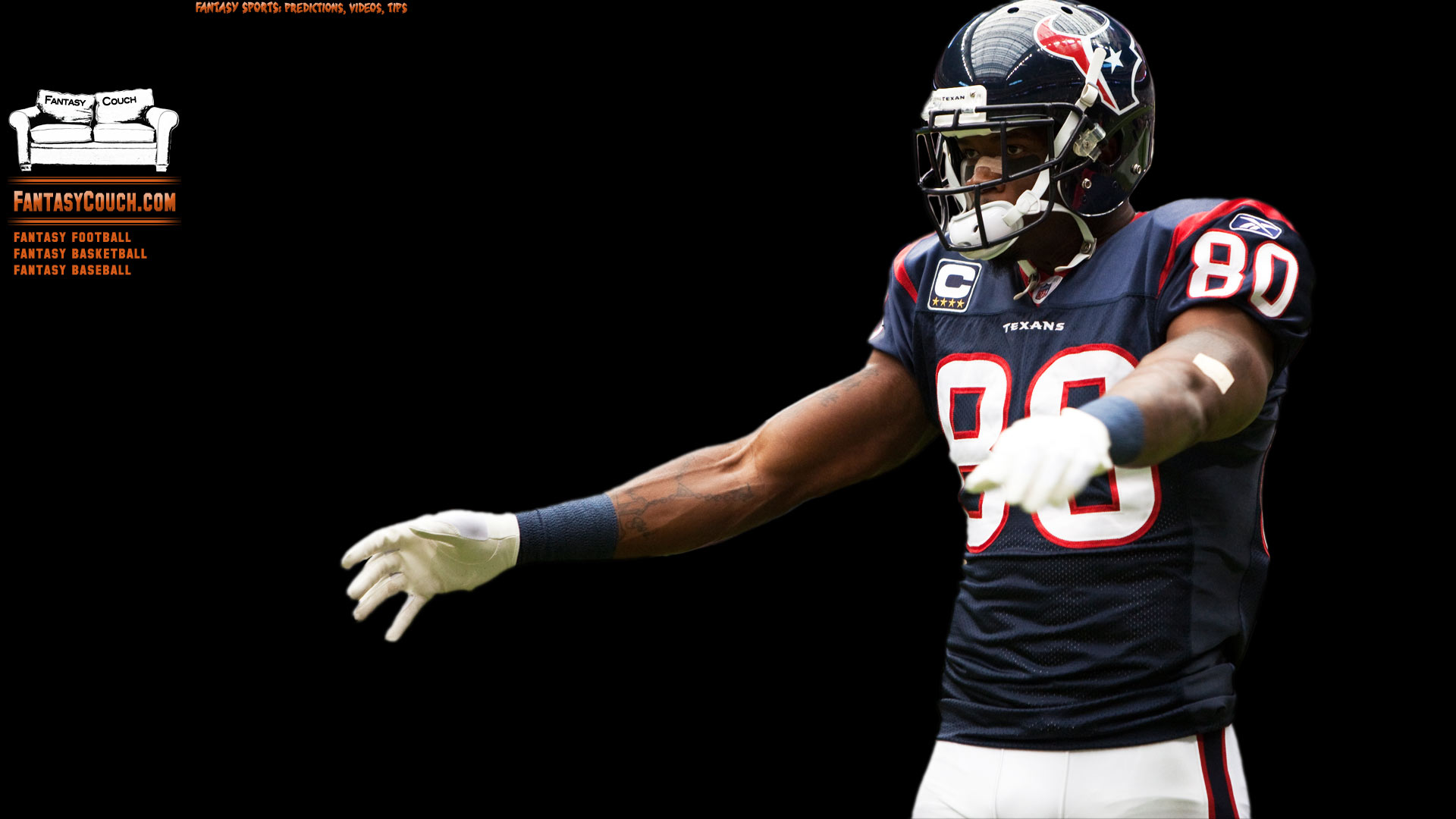 Nfl Fantasy Football Background Of Andre Johnson Over A Black