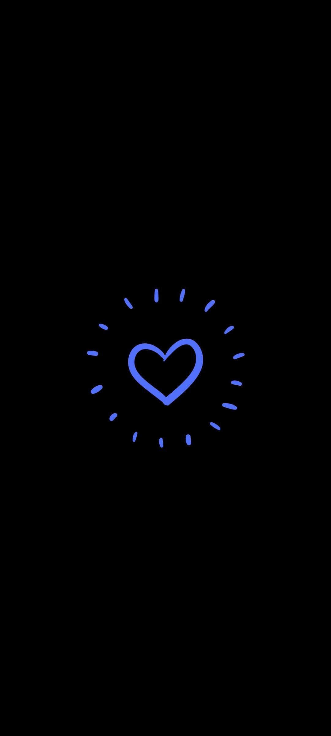 Blue Heart Amoled Wallpaper Chill Out