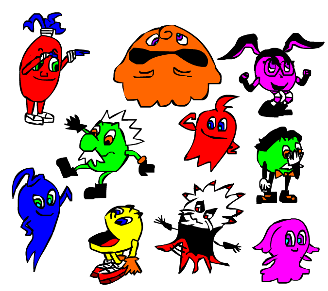Pac Man Random Animated Character Doodle By Ashumbesher