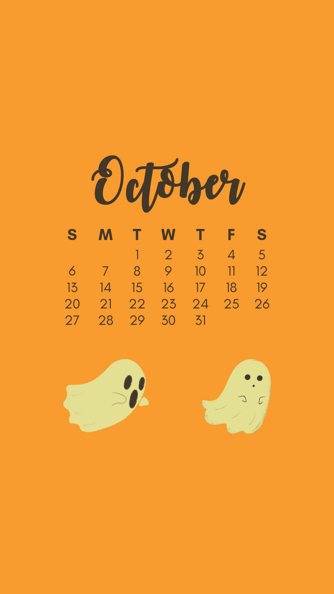 Halloween Phone Background Wallpaper October Calendar