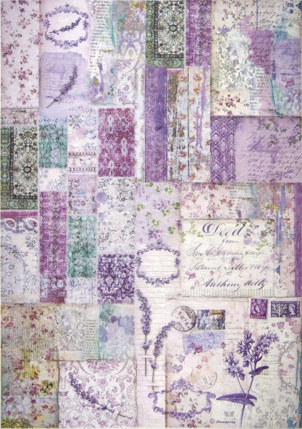 Rice Paper Provence Patchwork Printable Scrapbook