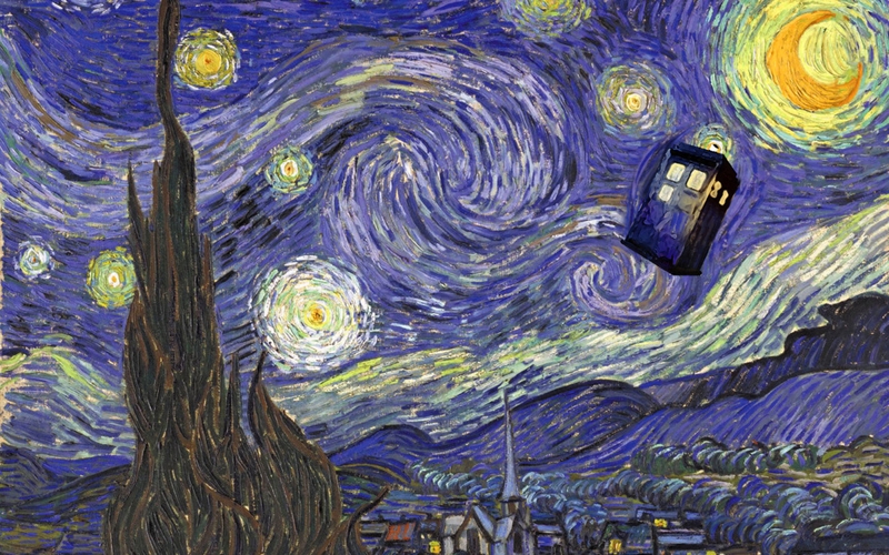 Tardis Vincent Van Gogh Doctor Who Starry Night Wallpaper