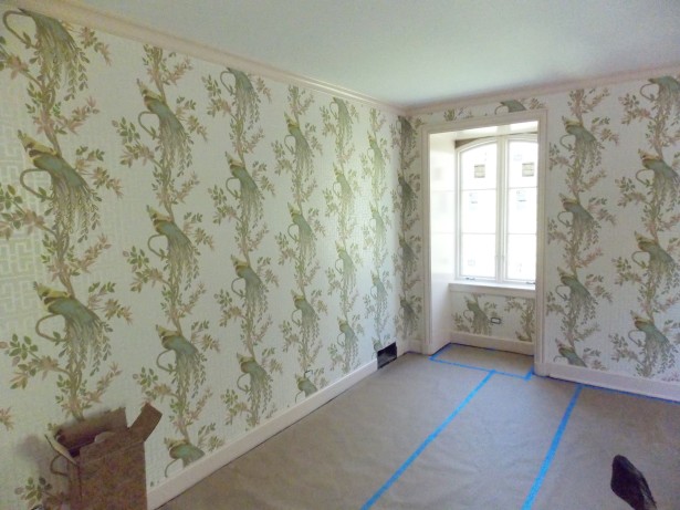 Wallpapered In Nina Campbell Paradiso With Trim Fb Pink Ground