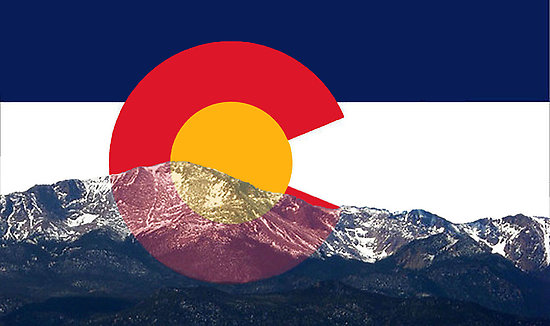 Pikes Peak Colorado Flag By Emily Christine Lankford