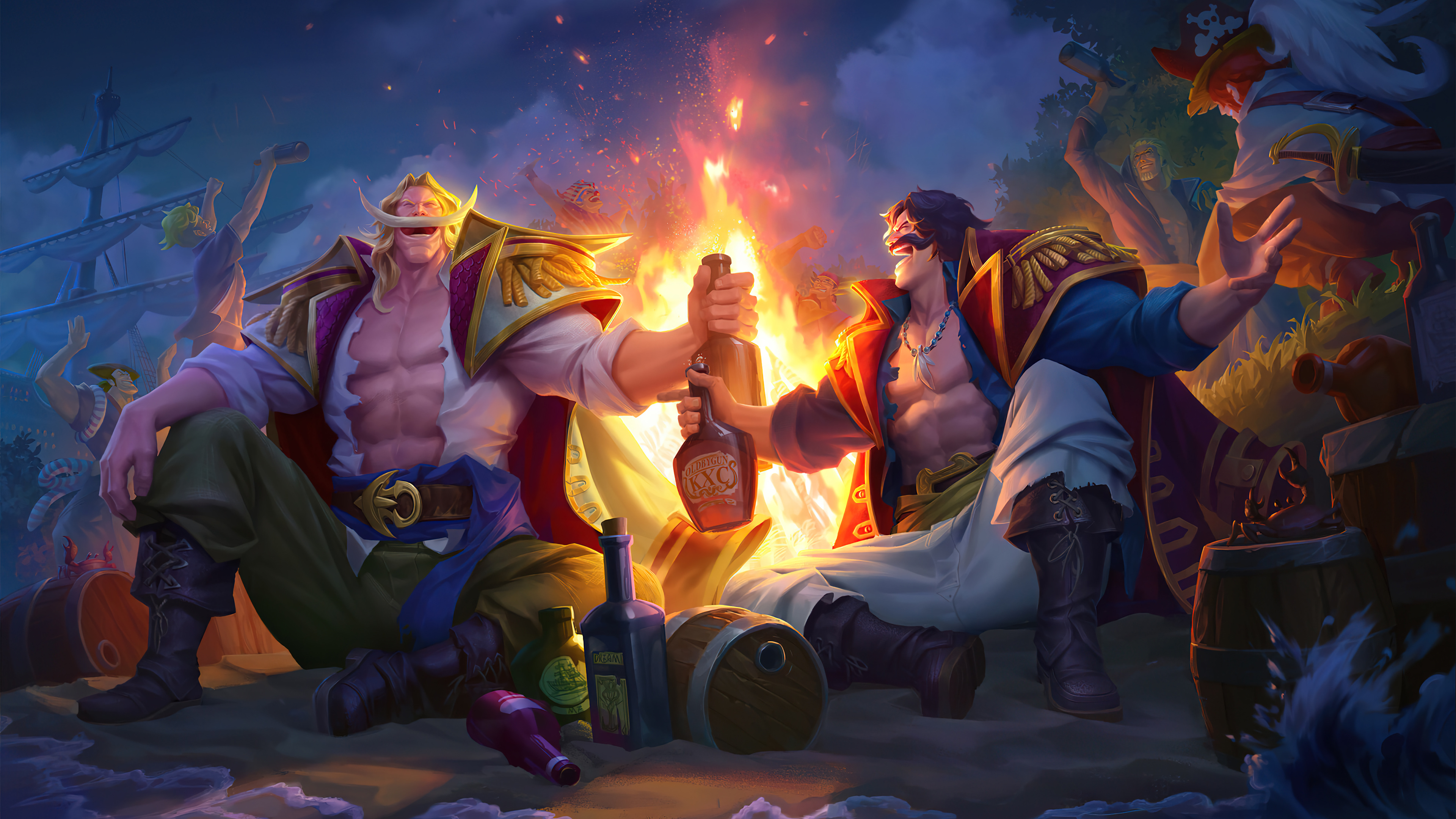 Gol D Roger And Whitebeard One 4k Wallpaper