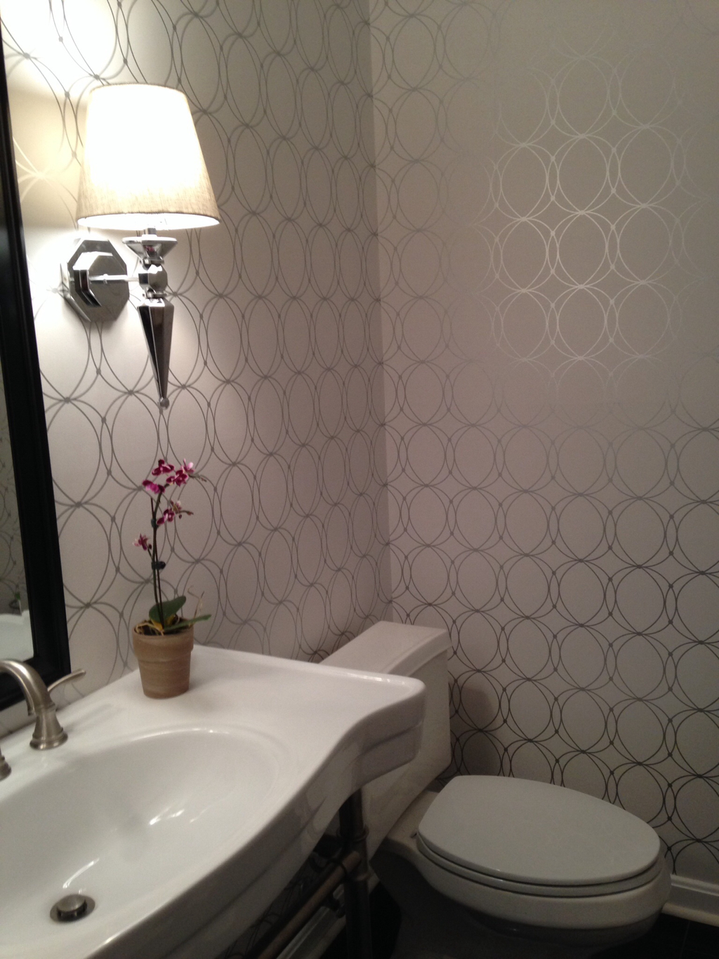 The Look For Less Powder Room Wallpaper