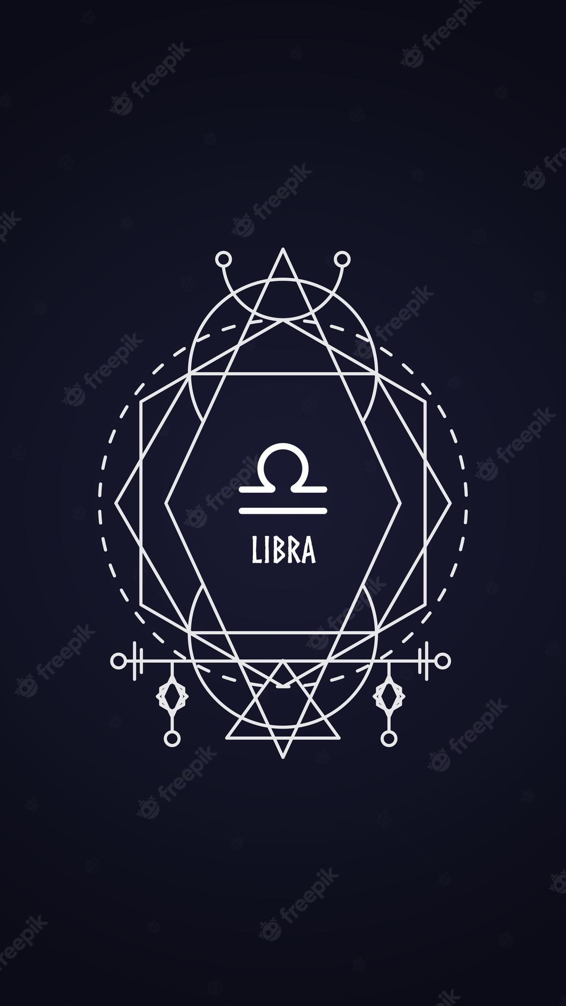 Premium Vector Libra Zodiac Sign Wallpaper For Mobile