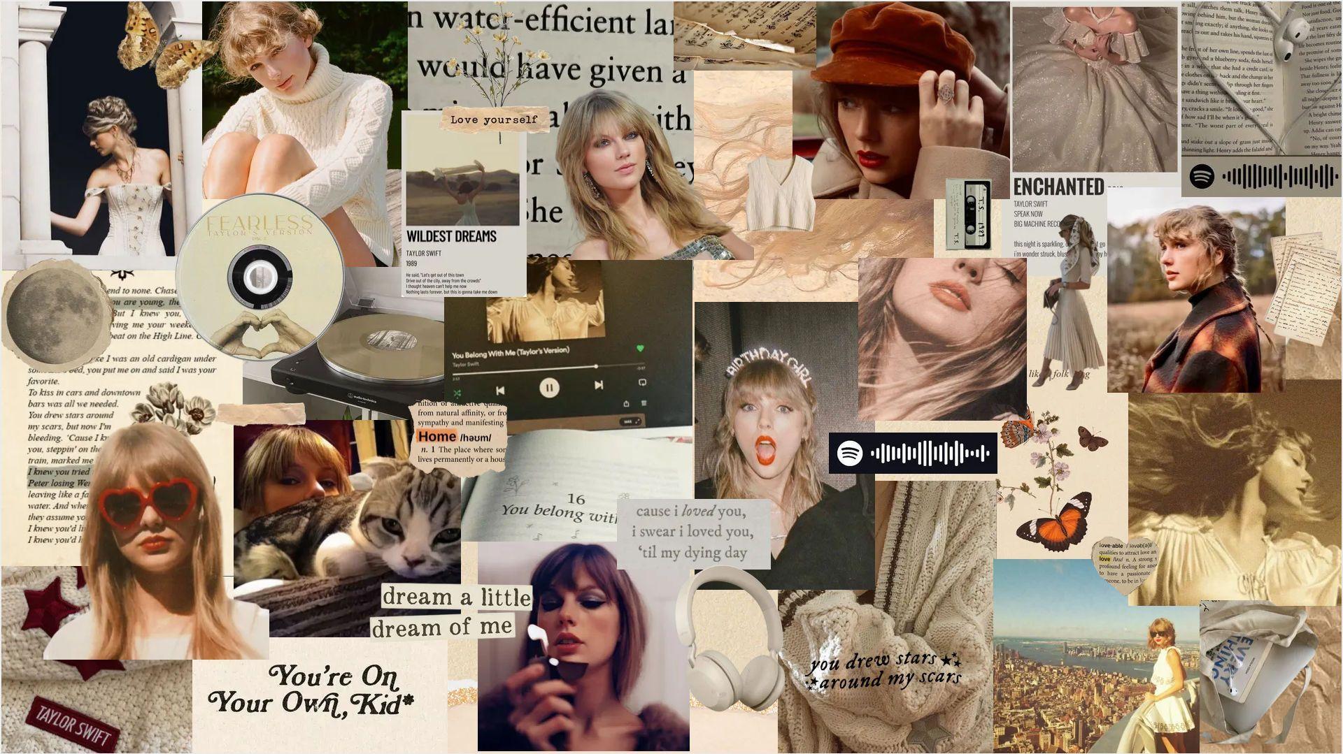 Taylor Swift Aesthetic Wallpaper Collage For Desktop Pc And