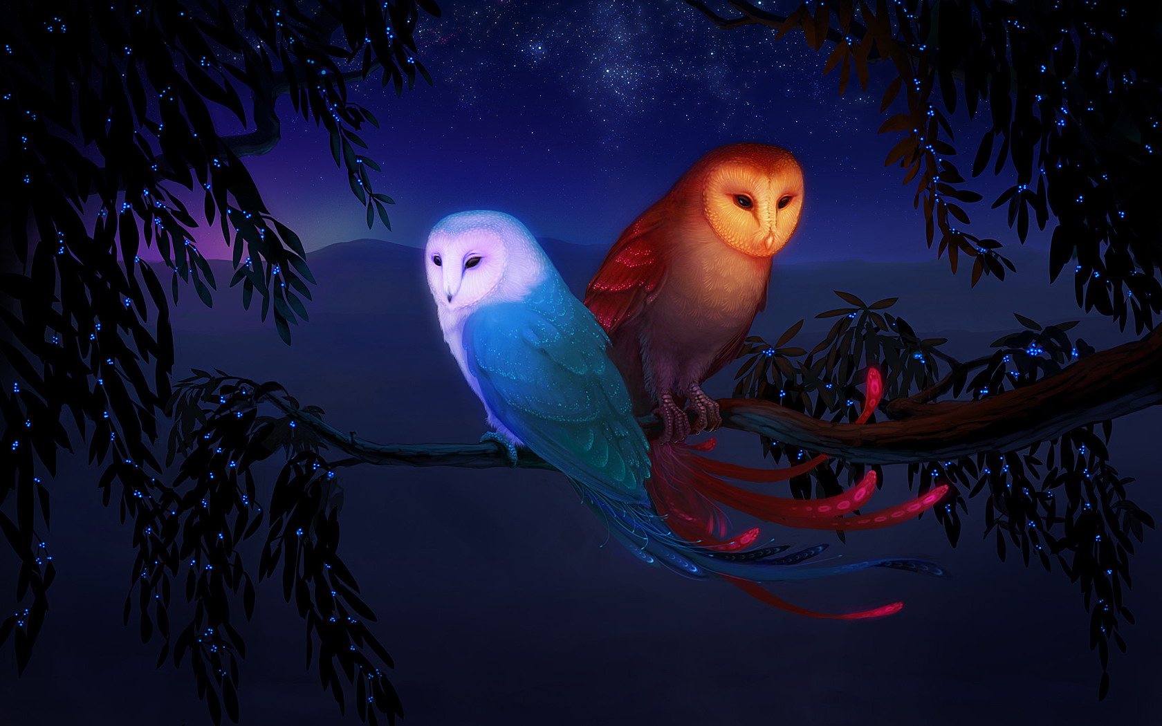 Two Owls Fantasy Art