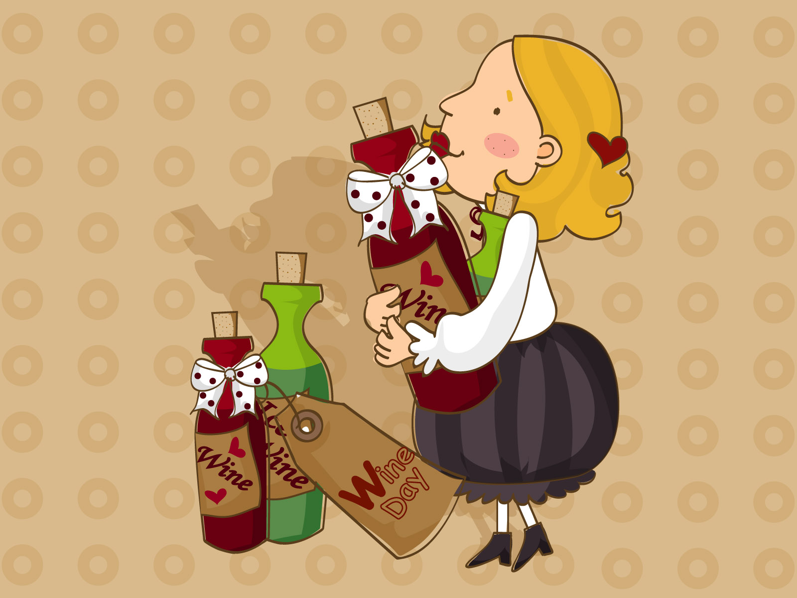 The wine theme illustrator Wallpapers comics desktop background
