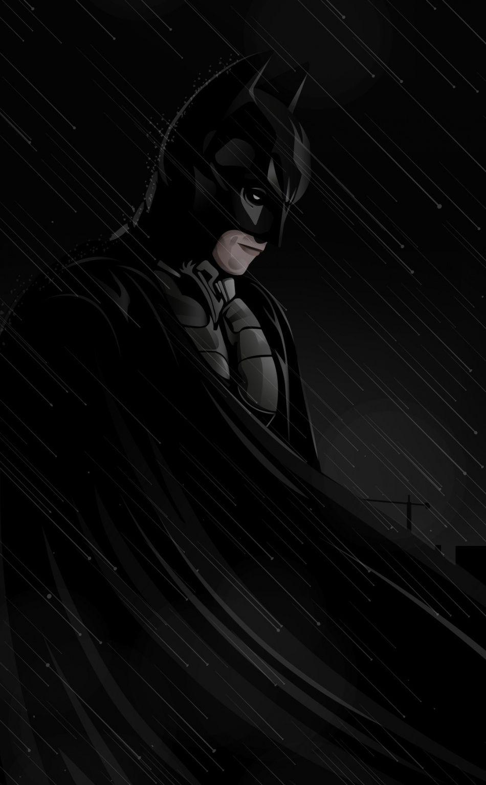 Batman Dark Superhero Rain Art Wallpaper