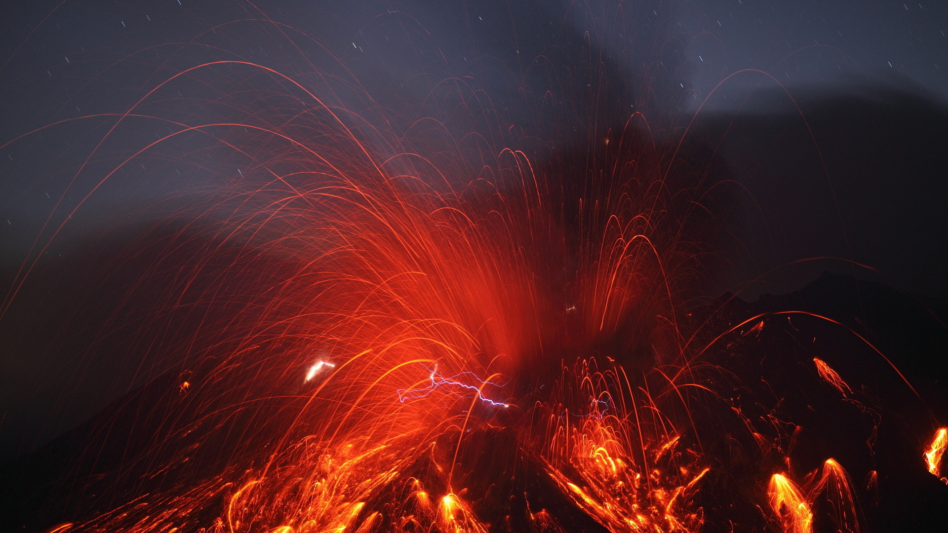 Sparks Volcanic Eruption Wallpaper And Image Pictures