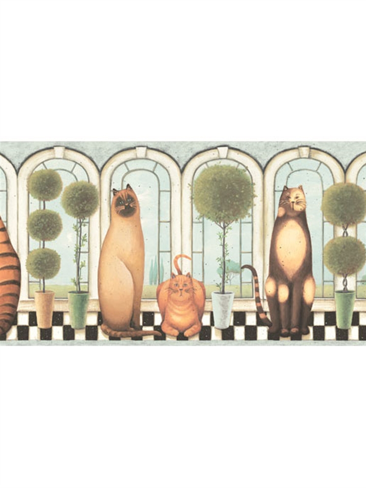 Free download Wallpaper Border Country Cats Baskets Hearts Berry Stick